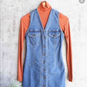 Free People Wondering Star Denim Sleeveless Dress
